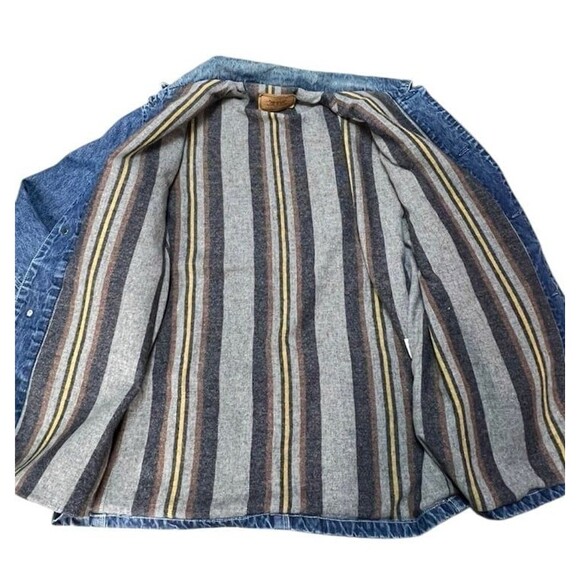 Vintage 90s Levi’s Blanket Lined Denim Chore Jacket SZ large - Picture 2 of 8